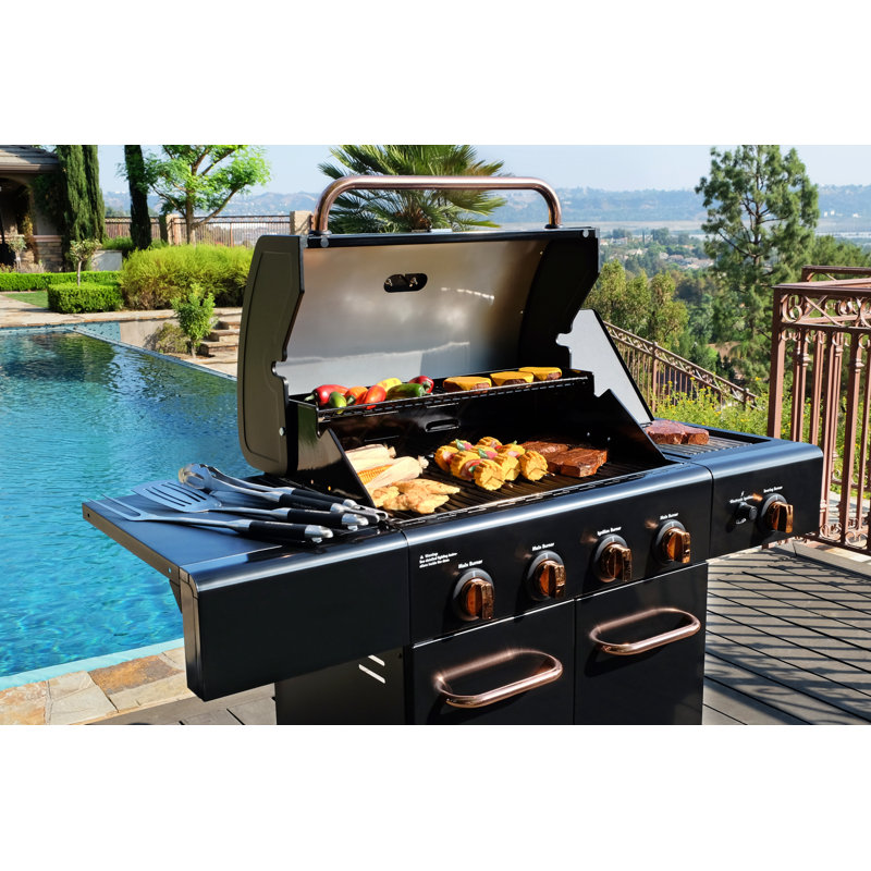 Kenmore 4Burner Propane Gas Grill with Searing Side Burner in Black